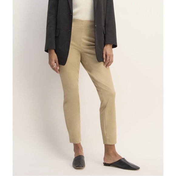 Everlane Pants - Everlane Womens The Bi-Stretch Work Pants Cornstalk Tan Slim Leg Side Zipper 6
